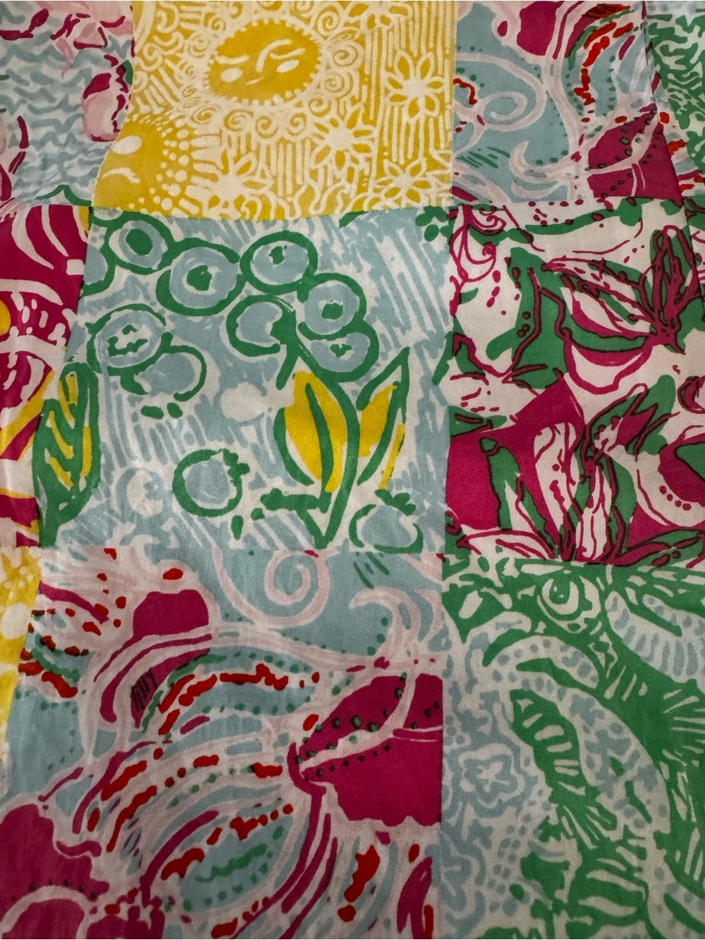 Lilly Pulitzer Patchwork Floral Midi dress  in White, Pink, Yellow & Green - Picture 4 of 4